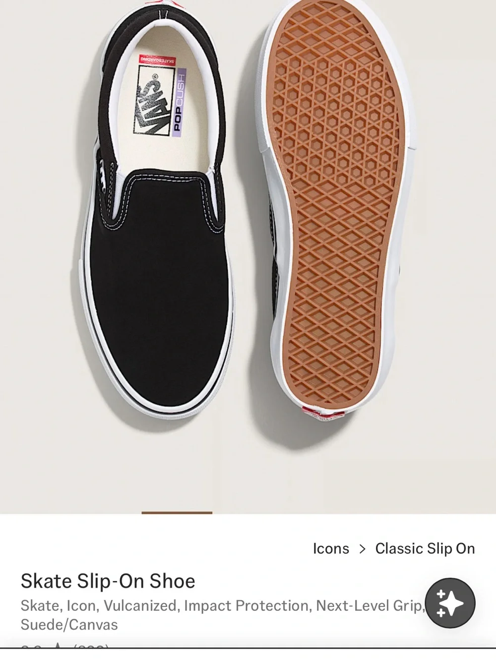 Vans Classic Pop Cush Slip-On Skate Shoe - Black/White